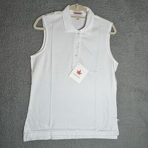 Boast Tank Shirt Women's Large White Polo Sleeveless Squash‎ Tennis Pickleball